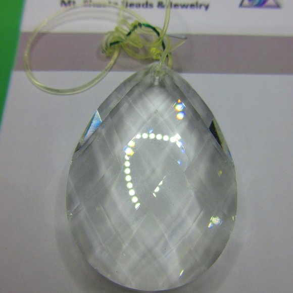 Faceted Oval Glass Chandlier Drop - Picture 1 of 3